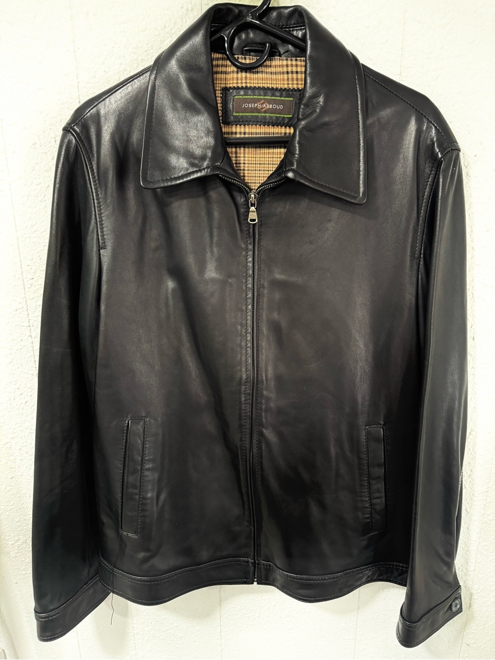 Joseph Abboud Black Leather Bomber Jacket
